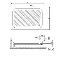 Душевой поддон RGW B/CL-S 70 x 90 см, прямоугольный, акриловый, белый, 16180279-51