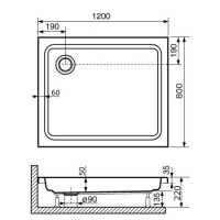 Душевой поддон RGW Style 80 x 120 см прямоугольный, акриловый, белый, 16180282-11