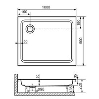 Душевой поддон RGW Style 16180290-11 90 x 100 см акриловый, прямоугольный, цвет белый