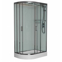 Душевая кабина Frank F418 LBrilliant, 100 х 80 см, низкий поддон, стекла прозрачные, профиль хром, 163009