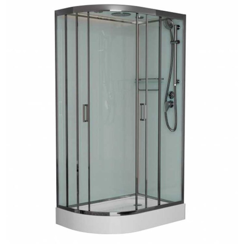 Душевая кабина Frank F418 LBrilliant, 100 х 80 см, низкий поддон, стекла прозрачные, профиль хром, 163009