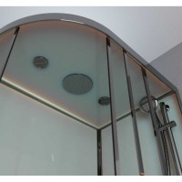 Душевая кабина Frank F418 R Brilliant, 100 х 80 см, низкий поддон, стекла прозрачные, профиль хром, 165009