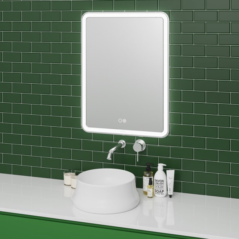 Зеркало Grossman Leo 60 x 80 см с подсветкой, сенсорный выключатель, гравировка, подогрев, 166080