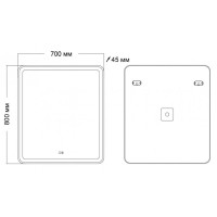 Зеркало Grossman Leo 70 x 80 см с подсветкой, сенсорный выключатель, гравировка, подогрев, 167080