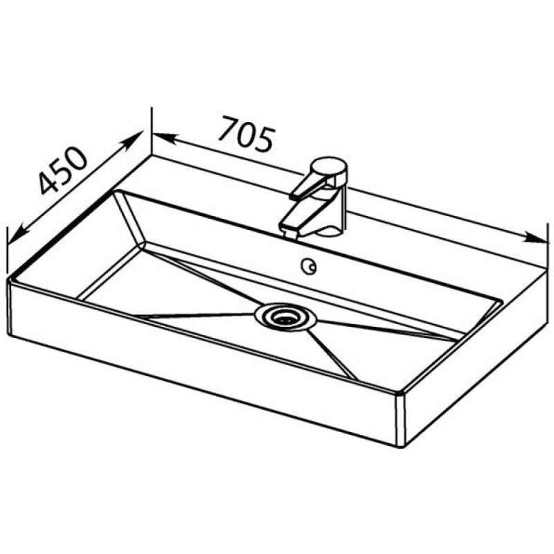 Мебельная раковина Aquanet Sanovit Slim Synergy 00198207, 70 см, белая