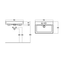 Мебельная раковина Aquanet Sanovit Slim Synergy 00198207, 70 см, белая