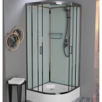 Душевая кабина Frank F409/1 Brilliant 90 х 90 см, средний поддон, стекла прозрачные, профиль хром, 175009
