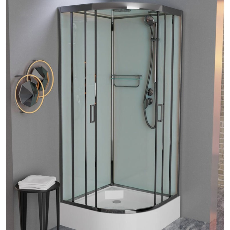 Душевая кабина Frank F409/1 Brilliant 90 х 90 см, средний поддон, стекла прозрачные, профиль хром, 175009
