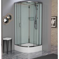 Душевая кабина Frank F409/1 Brilliant 90 х 90 см, средний поддон, стекла прозрачные, профиль хром, 175009