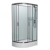 Душевая кабина Frank F412/1 L Brilliant без крыши, 120 х 80 см, средний поддон, стекла прозрачные, профиль хром, 180009