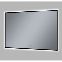 Зеркало Grossman Pragma-норма BLACK, 100 х 80 см, LED подсветка, подогрев, черная рама, 18100802