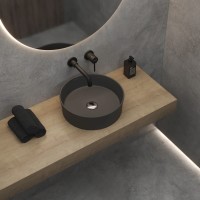 Раковина BERGES Ego SL накладная, Ø 38 см, матовый антрацит