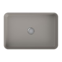 Раковина BERGES Ego SL накладная, 55x38 см, матовый серый, без отверстия под смеситель