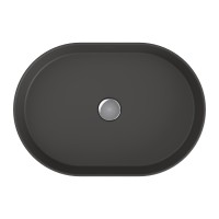 Раковина BERGES Ego SL накладная овал, 55x38 см, матовый антрацит, без отверстия под смеситель