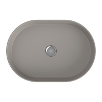 Раковина BERGES Ego SL накладная овал, 55x38 см, матовый серый, без отверстия под смеситель