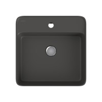 Раковина BERGES Ego SL накладная, 45x45 см, матовый антрацит, с отверстием под смеситель