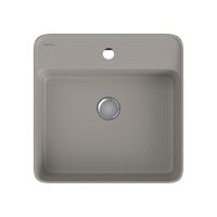 Раковина BERGES Ego SL накладная, 45x45 см, матовый серый, с отверстием под смеситель
