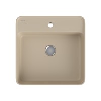 Раковина BERGES Ego SL накладная, 45x45 см, матовый жасмин, с отверстием под смеситель