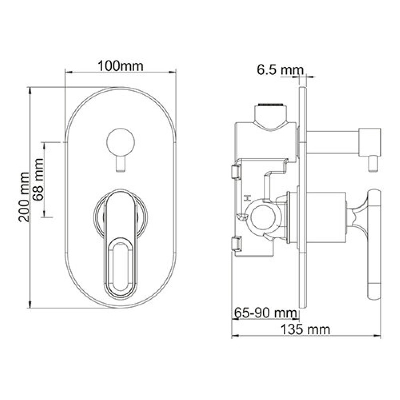 Смеситель для душа WasserKRAFT Kammel 1841, хром