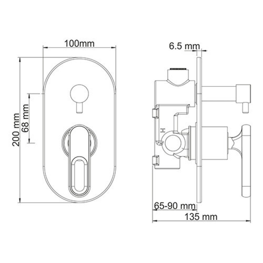 Смеситель для душа WasserKRAFT Kammel 1841, хром