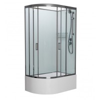 Душевая кабина Frank F412/2R Brilliant без крыши, 120 x 80 см, высокий поддон, стекла прозрачные, профиль хром, 190009