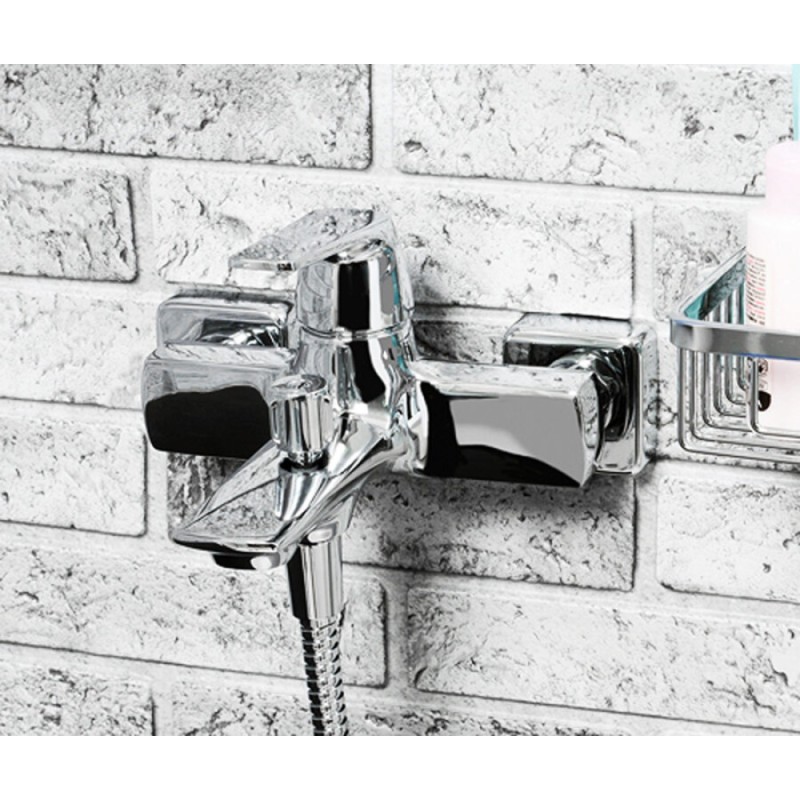 Смеситель WasserKRAFT 1901 для ванны и душа с коротким изливом, хром