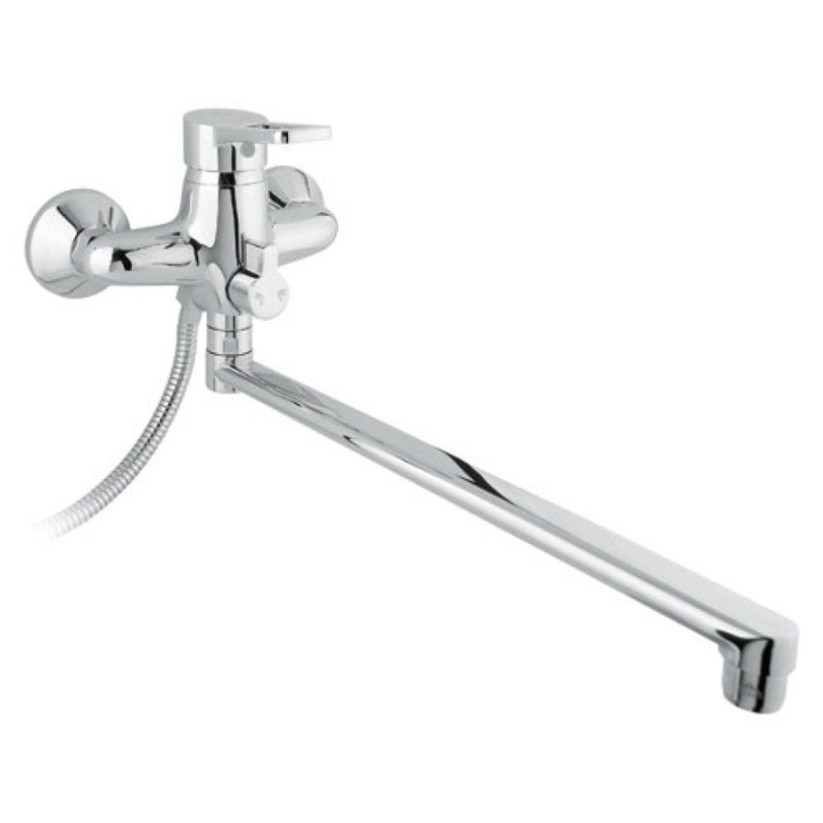Смеситель Timo Junior Inox 1905Y-CR chrome для ванны и душа, длинный излив