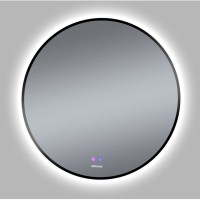 Зеркало Grossman Cosmo-норма BLACK, 70 х 70 см, LED подсветка, подогрев, черная рама, 1970702