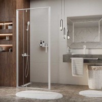 Душевой уголок WasserKRAFT Neime 19P18, 90 х 100 см, стекло прозрачное, профиль белый