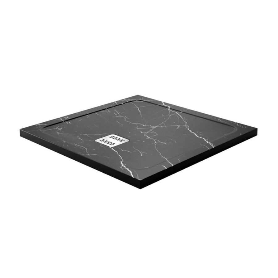 Душевой поддон WasserKRAFT Neime 19T 19T03, 90 х 90 см, черный, текстура - мрамор