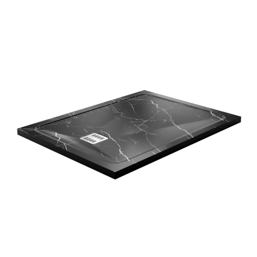 Душевой поддон WasserKRAFT Neime 19T 19T07, 120 х 90 см, черный, текстура - мрамор