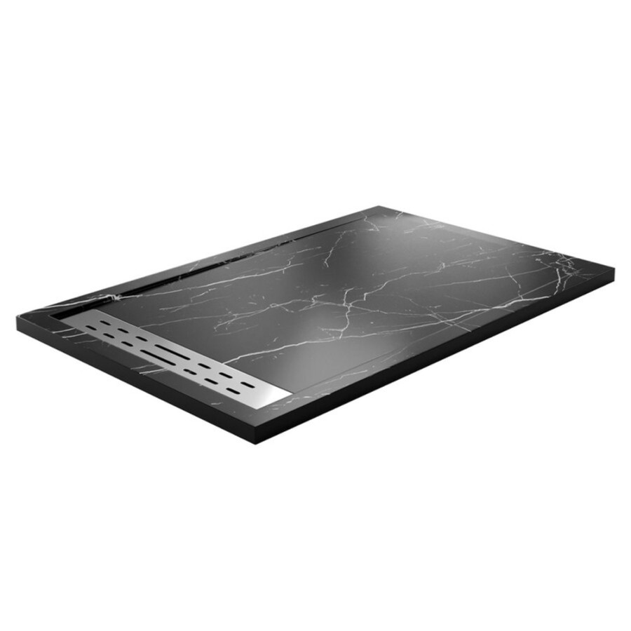 Душевой поддон WasserKRAFT Neime 19T 19T36, 140 х 90 см, черный, текстура - мрамор