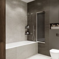 Шторка для ванны Terminus Ното 1CS150х90CT, 100 см, раздвижная, профиль хром, стекло тонированное