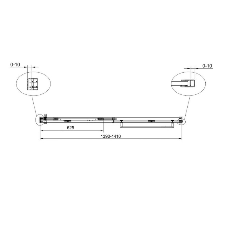 Душевая дверь Terminus Альба 01, 1DS140х220B, 140 см, стекло прозрачное, профиль черный
