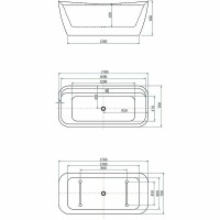 Ванна акриловая Allen Brau Infinity 2, 170 х 78 см, слив-перелив в комплекте, белая матовая, 2.21002.21