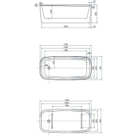 Ванна акриловая Allen Brau Infinity 3, 170 х 78 см, слив-перелив в комплекте, белая матовая, 2.21003.21