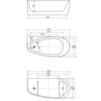 Ванна акриловая Allen Brau Priority 2, 170 х 80 см, слив-перелив в комплекте, белая, 2.31002.20