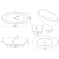 Ванна Allen Brau Krion Oval 2.35003.21, 170 х 80 см, искусственный камень, цвет белый матовый