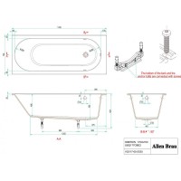 Ванна из искусственного камня Allen Brau Evo Oberon 2.3EV01.20, 170 х 70 см, белая