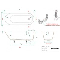 Ванна из искусственного камня Allen Brau Evo Oberon 2.3EV02.20, 170 х 75 см, белая