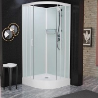 Душевая кабина Frank F400 М, 20006, 100 х 100 см, низкий поддон, стекла матовые, профиль белый