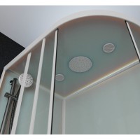 Душевая кабина Frank F412/1L М White, 120 x 80 см, средний поддон, стекла матовые, профиль белый, 20028