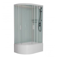 Душевая кабина Frank F412/2 LМ White, 120 x 80 см, высокий поддон, стекла матовые, профиль белый, 20036