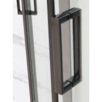 Душевая кабина Frank F408 М Black, 80 х 80 см, низкий поддон, стекла матовые, профиль черный, 20040