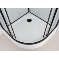 Душевая кабина Frank F408 Black без крыши, 80 x 80 см, низкий поддон, стекла матовые, профиль черный, 20041