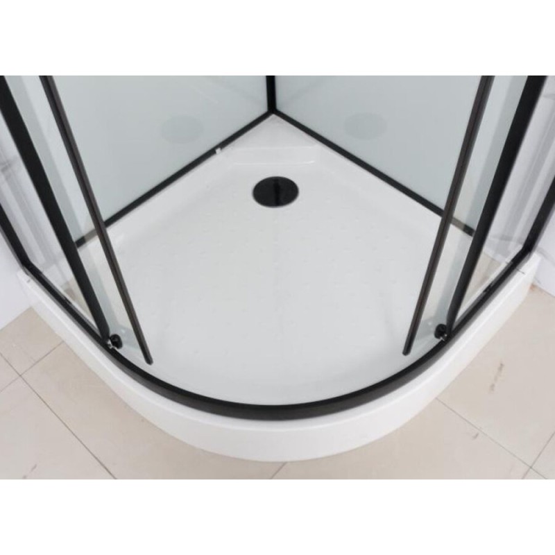 Душевая кабина Frank F400 М Black, 100 х 100 см, низкий поддон, стекла матовые, профиль черный, 20044