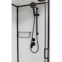 Душевая кабина Frank F411 L/R М Black, 110 х 80 см, низкий поддон, стекла матовые, профиль черный, 20054/20056