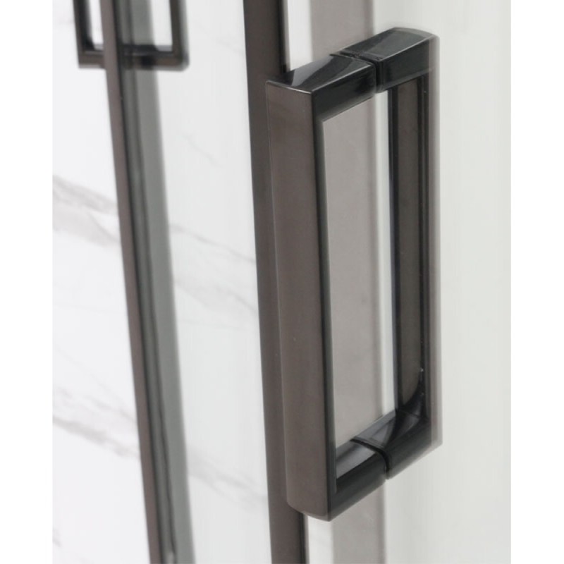 Душевая кабина Frank F412R М Black без крыши, 120 x 80 см, низкий поддон, стекла матовые, профиль черный, 20060