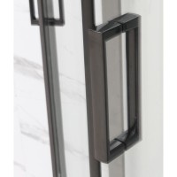 Душевая кабина Frank F409/1 M Black без крыши, 90 х 90 см, средний поддон, стекла матовые, профиль черный, 20063