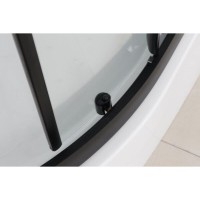 Душевая кабина Frank F409/1 M Black без крыши, 90 х 90 см, средний поддон, стекла матовые, профиль черный, 20063